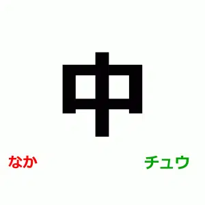 なか, ちゅう, 中 readings, N5 kanji practice